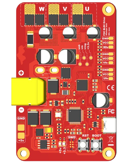FOC BLDC Driver PCB 3D Render